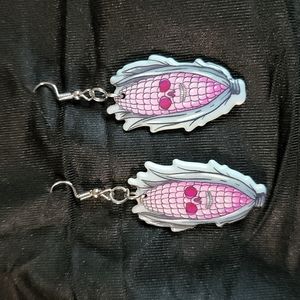Hippy Sun Scary morbid Halloween corn ear goth punk emp earrings